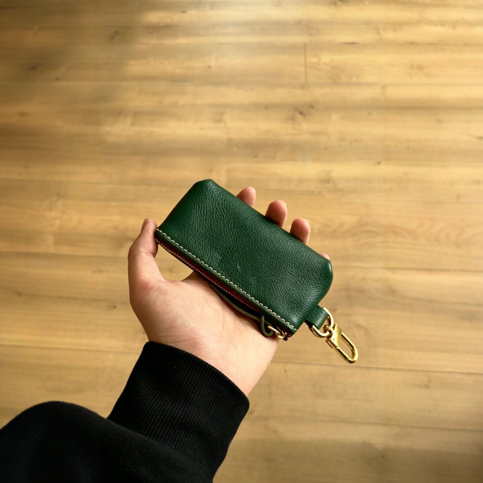Cross-Border Genuine Leather First-Layer Cowhide Key Case Mini Coin Purse Pendant Unisex Multifunctional Card Holder Keychain