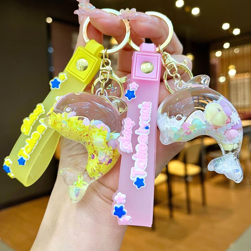 3D Dolphin Keychain Marine Animal Series Oil-Filled Liquid Sand DIY Accessories Bag Pendant Little Turtle Conch 3D Dolphin Keychain Marine Animal Series Oil-Filled Liquid Sand DIY Accessories Bag Pendant Little Turtle Conch