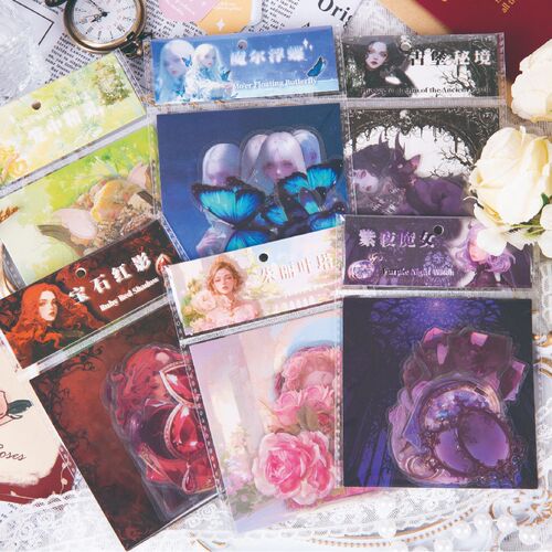 Dark Phantom PET stickers Mysterious Contract series Dark Style Handbook decorative materials 20 sheets 6 selections