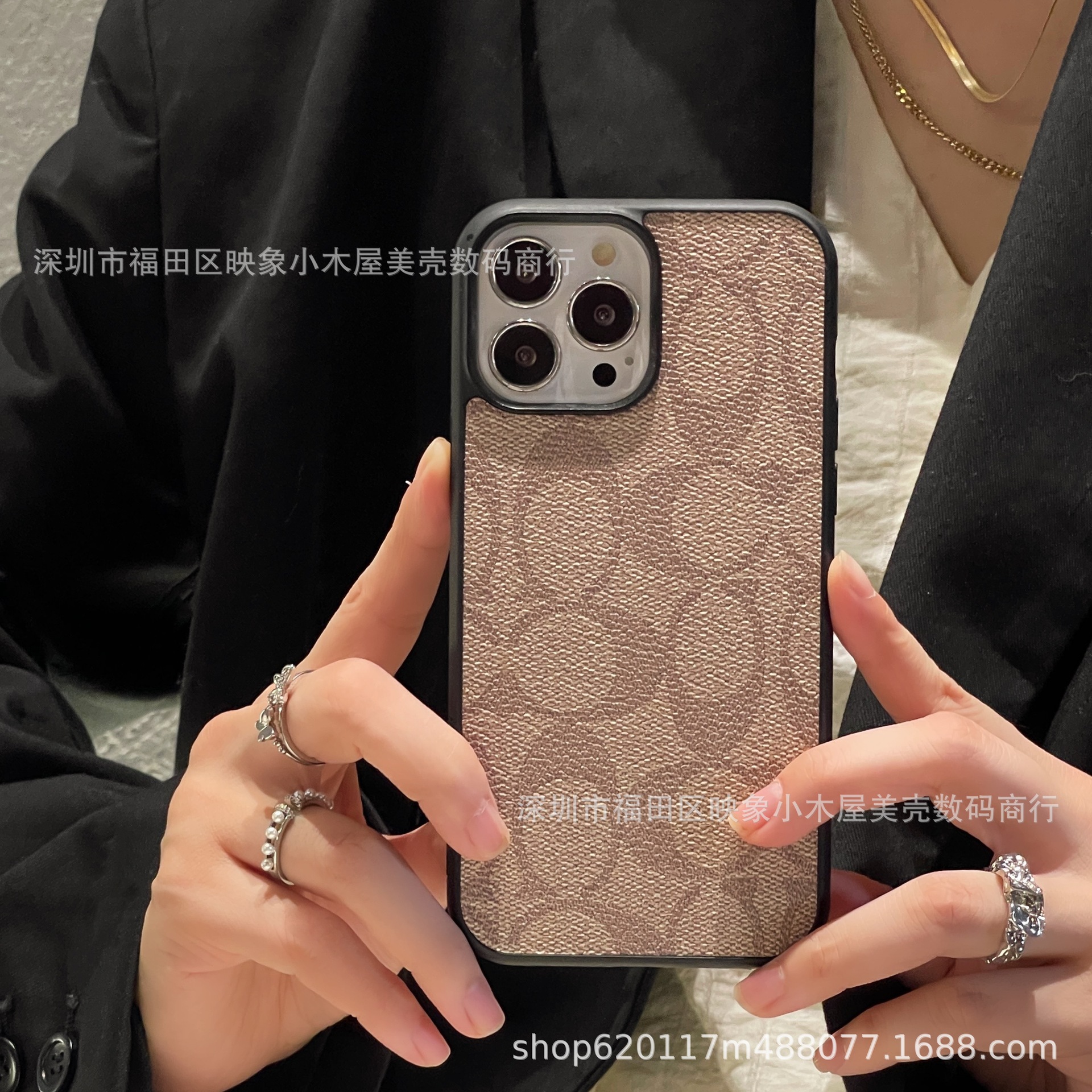 Adecuado para Apple 17pro funda para teléfono móvil 11 moda iphone12/14 funda protectora x lujo 13 nuevo bolso para tarjetas de mujer