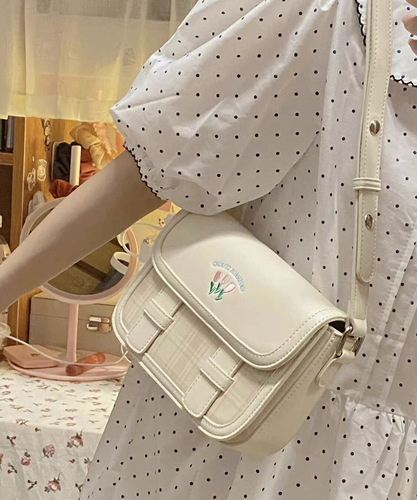 Girls' college style cute Cambridge bag tofu bag student casual versatile high-end crossbody bag single shoulder armpit bag