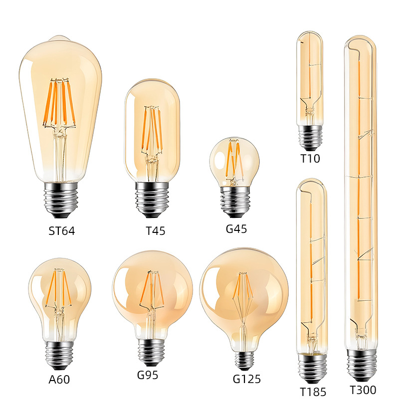 Edison Series LED Bulb Retro Warm Light Energy-Saving Lamp E27 Screw Base Creative Decorative Lamp for Restaurants, Bars, and Shops