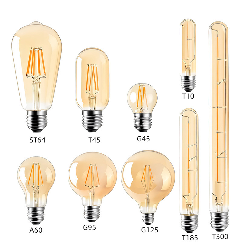 Edison Series Led Light Bulbs, Retro Warm Light Energy-Saving Lamps, E27 Screw Base, Creative Decorative Lights for Restaurants, Bars, and Shops