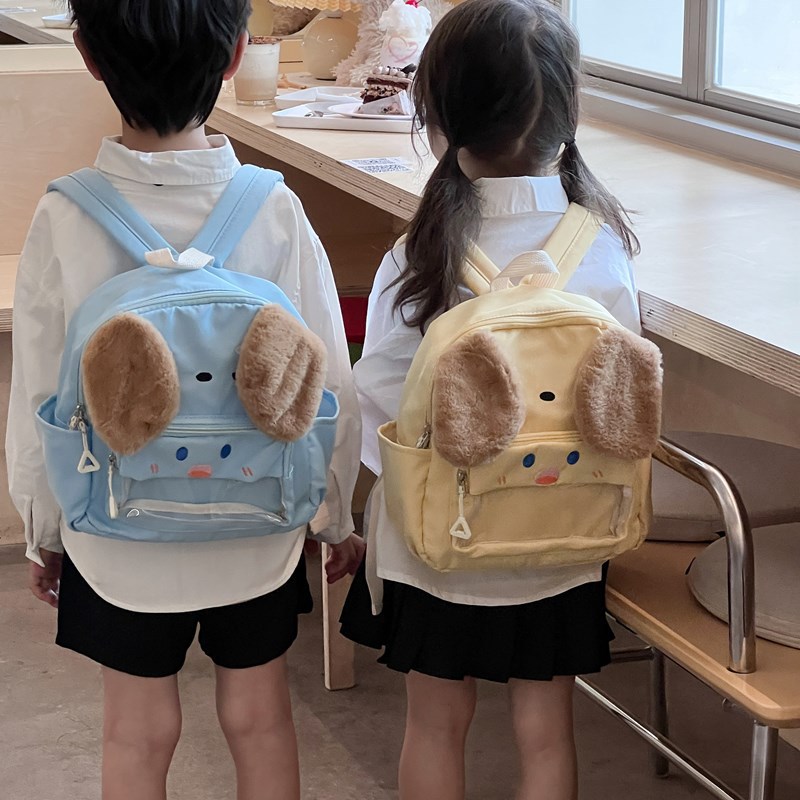 Jardín de infantes bebé mochila pequeña caricatura lindo cachorro mochila para niños y niñas nueva ventana transparente mochila para niños