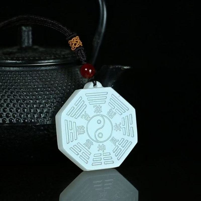 天然阿富汗白玉吊坠玉色观音佛关公龙凤对玉石挂件吊坠|undefined