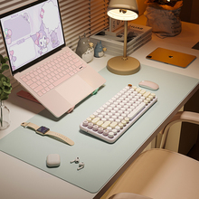 VQA3白色皮革鼠标垫号电脑桌垫办公室桌面垫键盘书桌垫子桌布