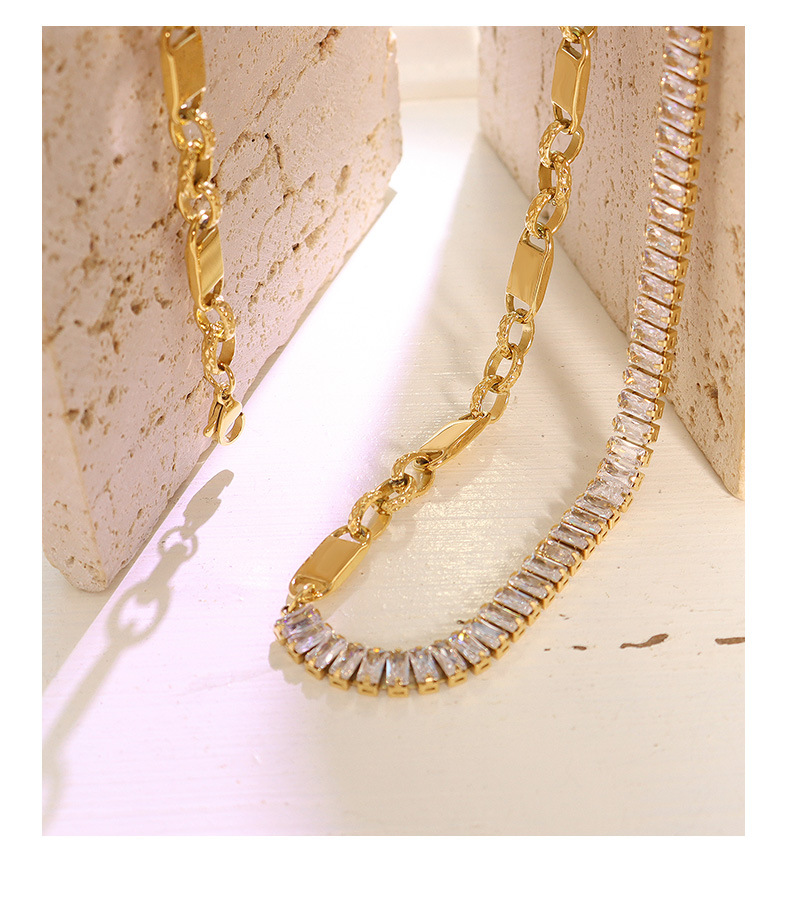 European and American ins fashion zircon splicing necklace bracelet 2021 jewelry