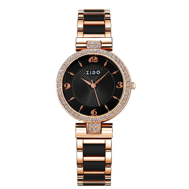 Relógio feminino de quartzo, modelo 2023, com detalhes em diamante, leve e luxuoso, ideal para transmissões ao vivo no Douyin. Sucesso de vendas! Simples e versátil._voghion.com