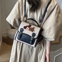 新款韩版ins波点双肩包包女小众可爱精致卡通刺绣高颜值学生书包
