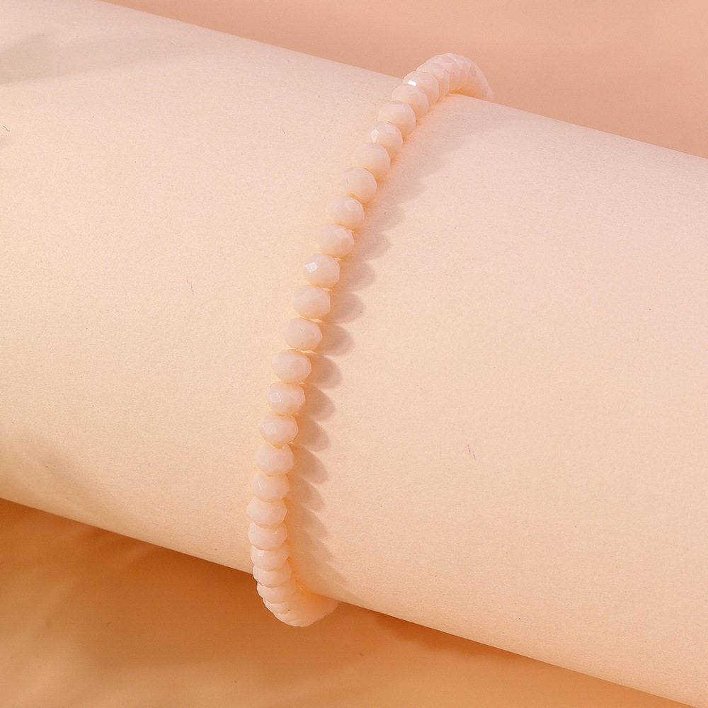 7g Weight Bracelets Classification Glass Chain Material Beaded Chain Chain Type 1 Piece Quantity Holiday, Daily Occasion Glass Material Solid Color Pattern All Seasons Season Unisex Gender Simple Style, Classic Style Style Simple Style Classic Style Solid Color Glass Beaded Chain Beaded Bracelets Wholesale 17