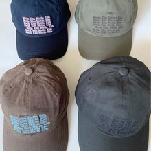 2025年新款韩国休闲百搭字母彩色刺绣弯檐鸭舌帽棒球帽子成人