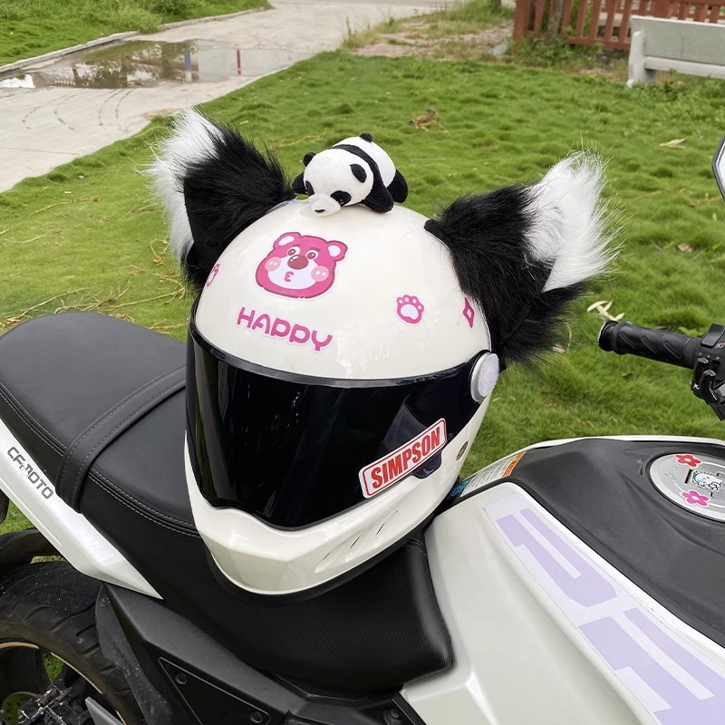 Cool Heavy Industry Handmade Helmet Decoration Motorcycle Electric Car Fox Ear