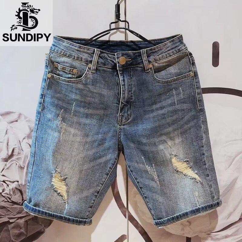 Washed Tooling Denim Shorts Men's Summer Thin Pants American Style Street All-match Loose Straight Sports Pants