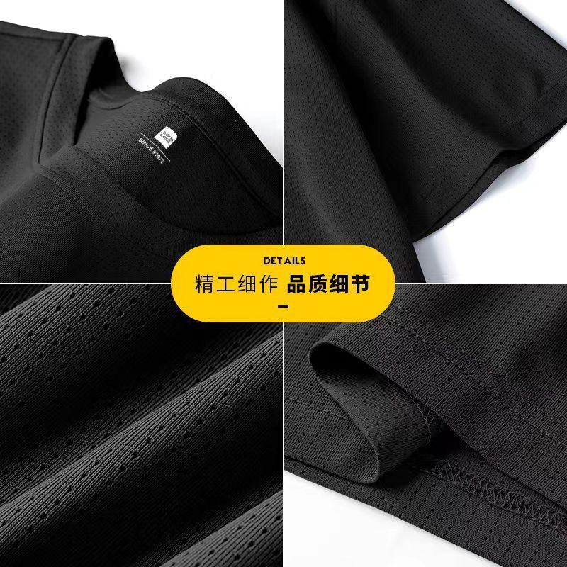 アイスシルク速乾通気メッシュ半袖男性夏起爆tシャツ男性フィットネス半袖アウトドアシャツ|undefined