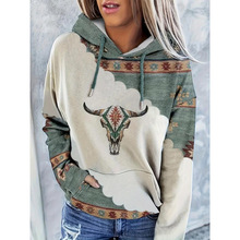 R 15536 Bohemian Print Hoodie ��������ӡ��ñ��ŷ�����п�