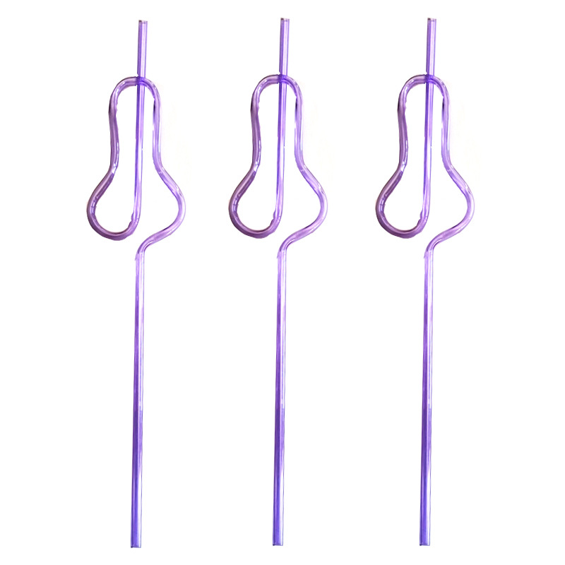 Cruz-frontera Crazy paja cristal forma desechable plástico paja PET bar cóctel diversión Decoración del partido