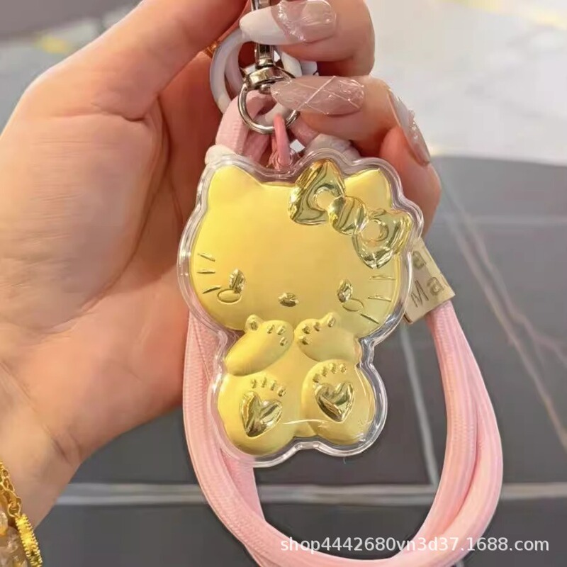 Shuibei 999 Hellokitty Cat Keychain Cute Cartoon Gold Piece Mobile Phone Chain Bag Pendant Pendant Keychain