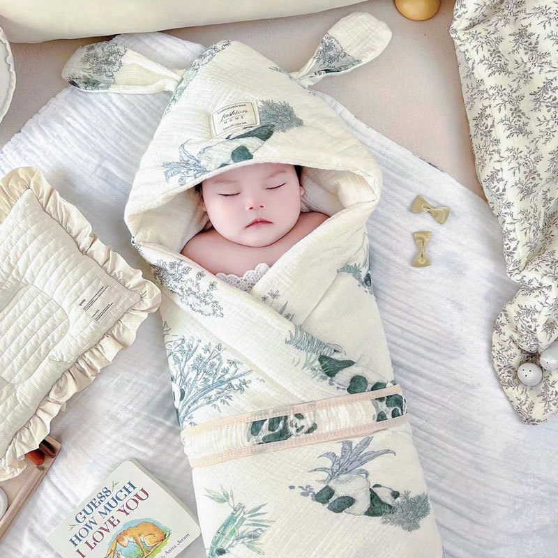 Big Ears Gauze Cusp Baby Bag Lap Soft Comfortable Newborn Swaddling Anti-kick Cusp Bag Single-generation Hair