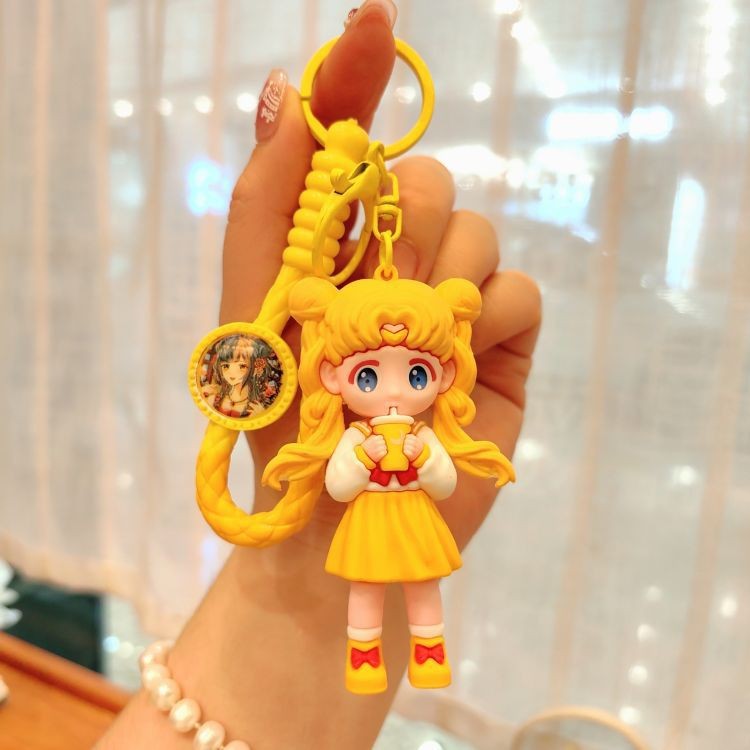 Dibujos animados pvc serie de anime llavero juego de marea muñeca llavero de coche bolsa colgante máquina de garra regalo al por mayor