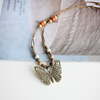 grace Ethnic style Necklace butterfly style romantic Antiquity sweater chain Necklace Versatile Engaging atmosphere Jewelry