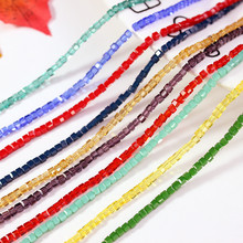 手工串珠diy四方形编织项链材料2-3mm方块方珠玻璃水晶珠子散珠