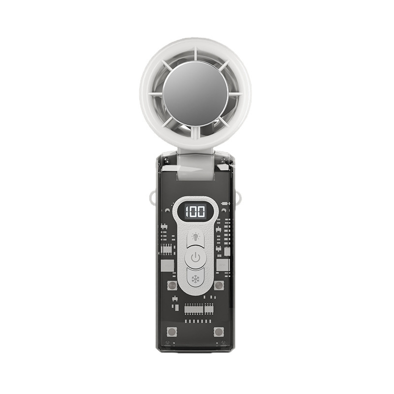 新しいハンドヘルド高速冷却ファンポータブル屋外透明メカファン USB ミニデスクトップタービンアイス|undefined