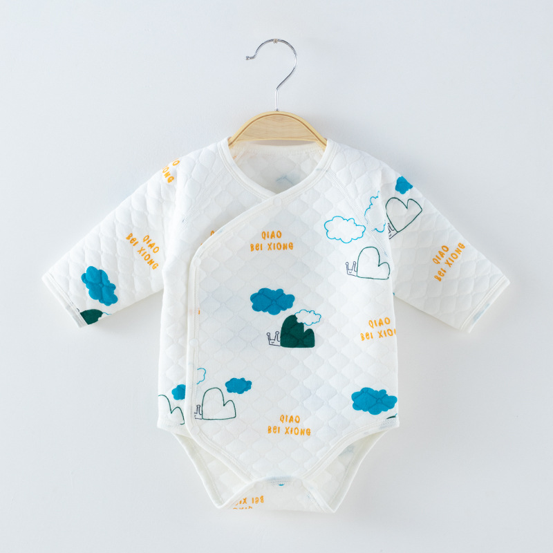 Bebé recién nacido vaina algodón recién nacido bebé primavera y otoño invierno ropa manga larga tocando fondo sin hueso mono mameluco