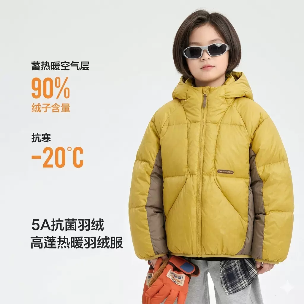 童装羽绒服中大童三防户外机能休闲男女同款