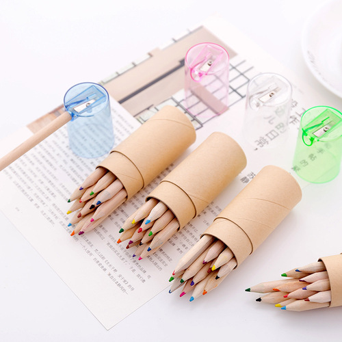 Creative small mini tube colored pencils 12 colors children's painting color lead set kindergarten gift wholesale
