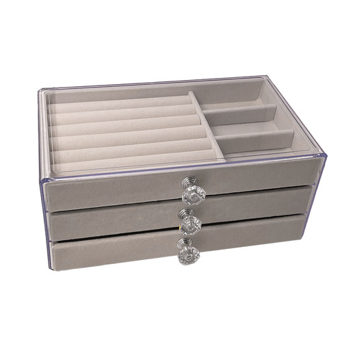 Jewelry box to store high-end exquisite earrings, earrings, necklaces and jewelry, anti-oxidation multi-layer drawer acrylic storage box