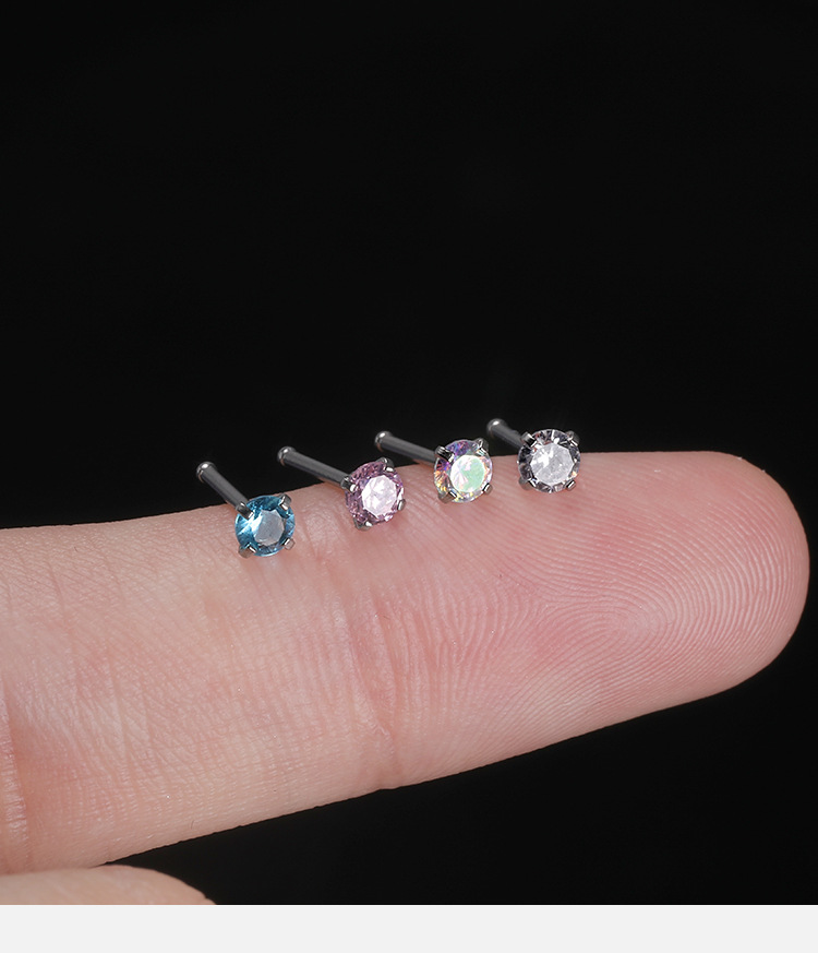 Stainless Steel Zircon Nose Stud Star Heart Shape Nose Piercing Jewelry Wholesale detail image 8