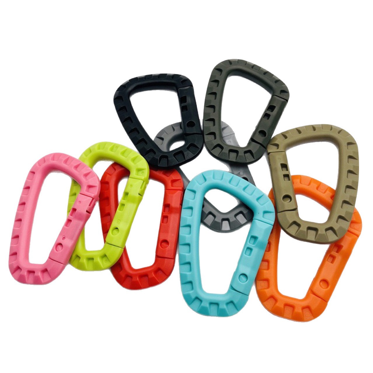 Outdoor Itw Lightweight Medium-Sized Tactical Outdoor Carabiner Mountaineering Bag External Plastic Steel Quick Hook Keychain D Type