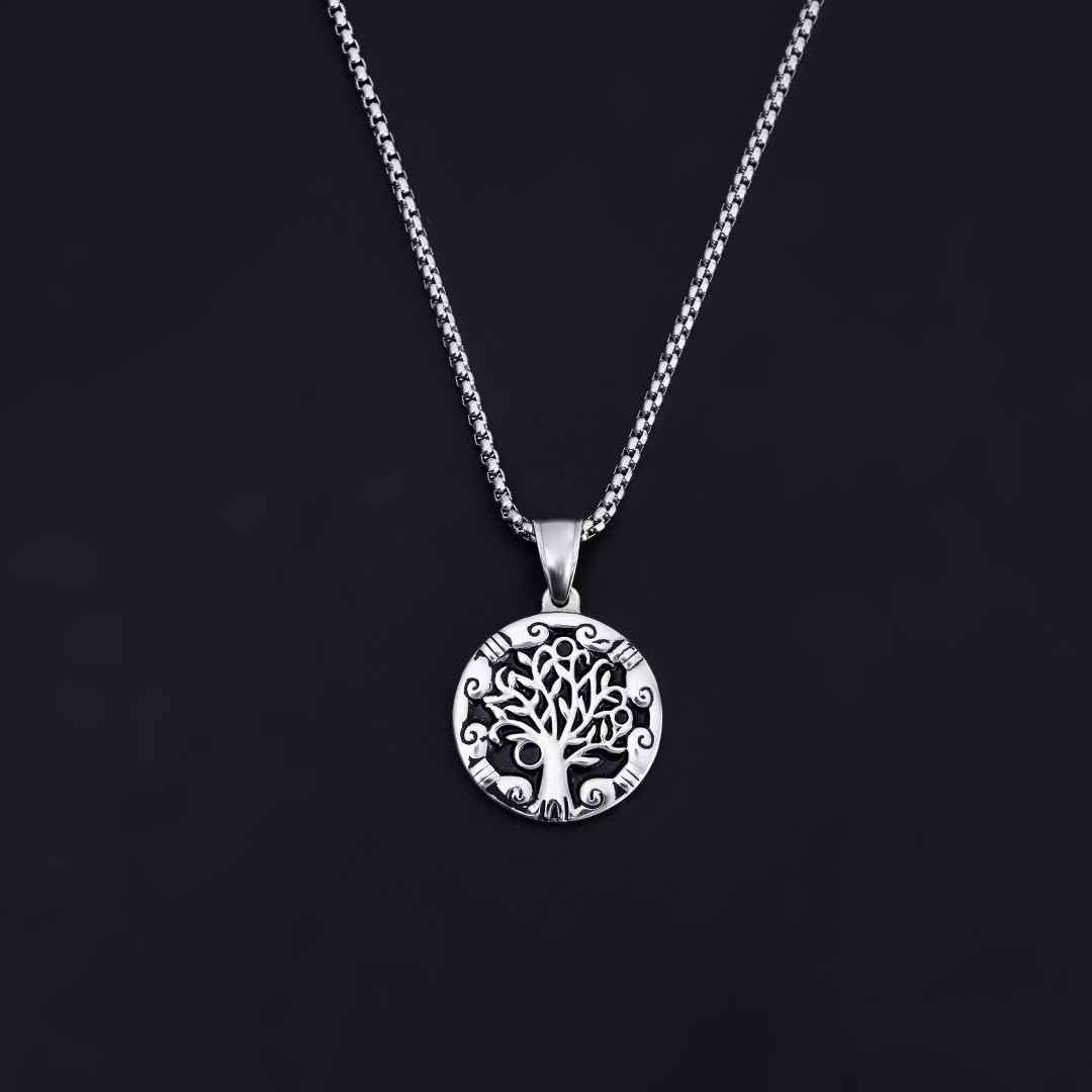 Tree of Life Stainless Necklace New Personalized Titanium Steel Pendant Set_voghion.com