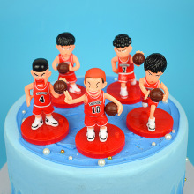 新款公仔人偶摆件 灌篮高手玩具5件套 篮球足球小子蛋糕装饰品