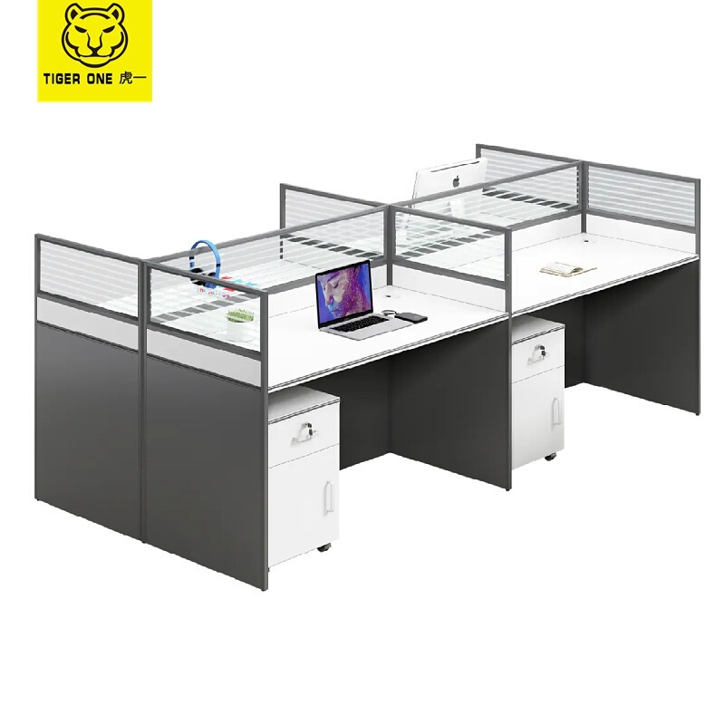 Tiger One office furniture: screen partition, office desk, employee workstation, computer desk, financial partition, cubicle desk, white, minimalist design