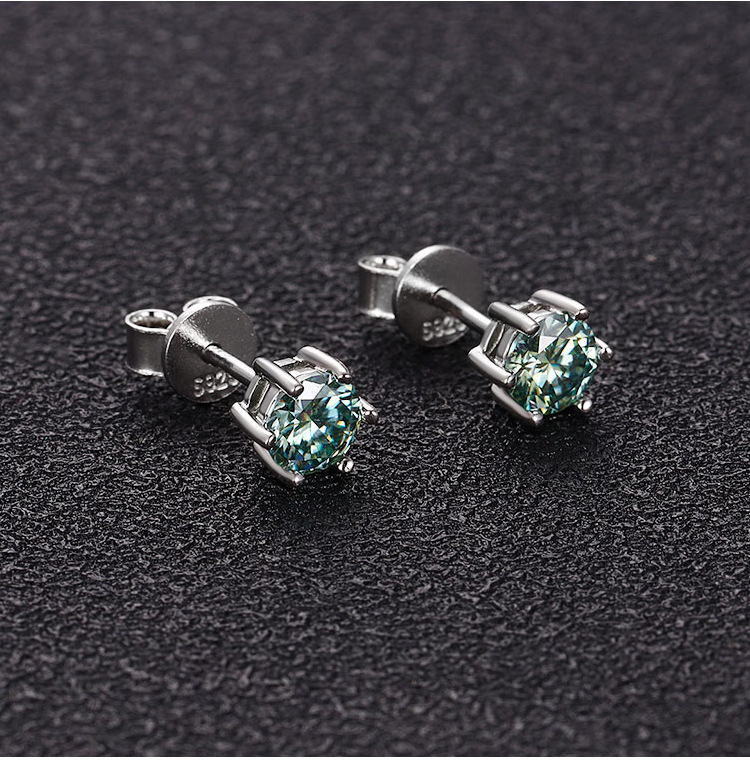 2g Weight 925 Sterling Silver Ear Needle Material Moissanite Inlay Material Ear Studs Classification 1 Pair Quantity Holiday, Daily Occasion 925 Sterling Silver Material Round Pattern All Seasons Season Women's Gender Inlay Design Simple Style Style 1 Pair 925 Sterling Silver Moissanite Moissanite Earrings Round Ear Studs 3