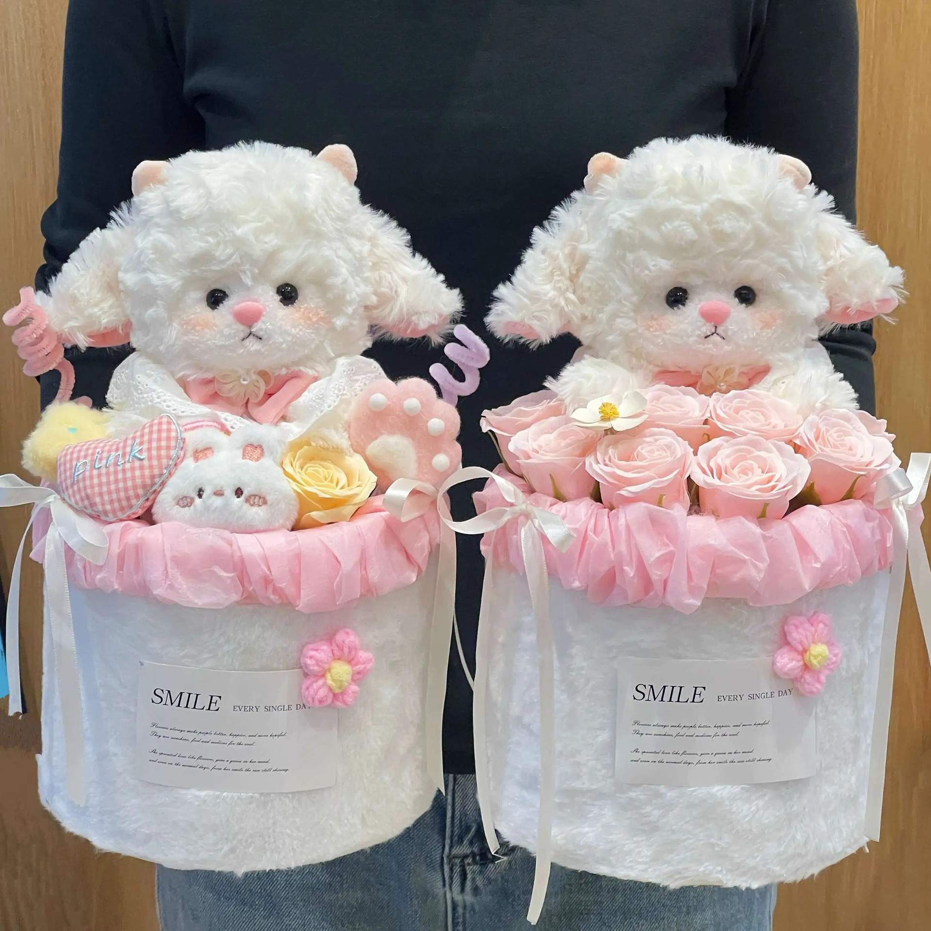 Cute Lamb Doll Bouquet, Best Friend’S Birthday Gift for Girlfriend, Chinese Valentine’S Day Doll, Graduation Season