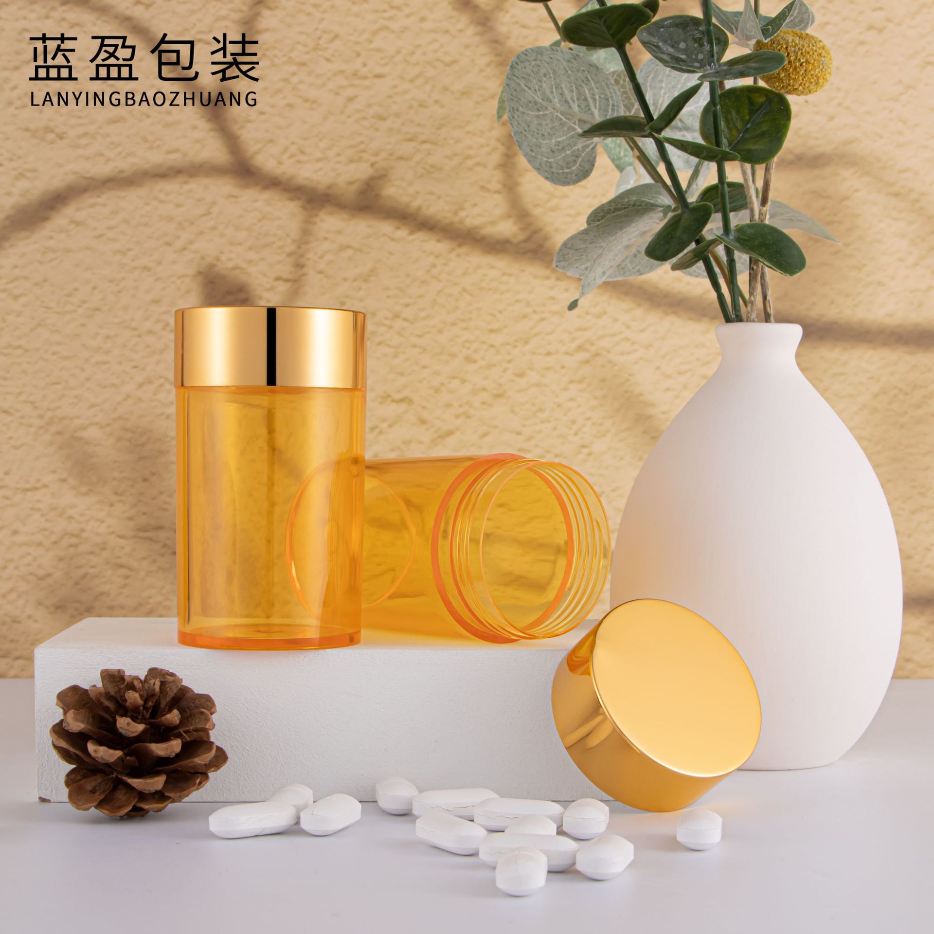 现货100ml保健品瓶维生素颗粒压片茶叶虫草高透PS食品级塑料圆瓶