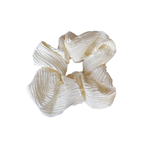 Solid color simple temperament new style striped folds ins design pig ins hair loop head rope for women high-end large intestine circle