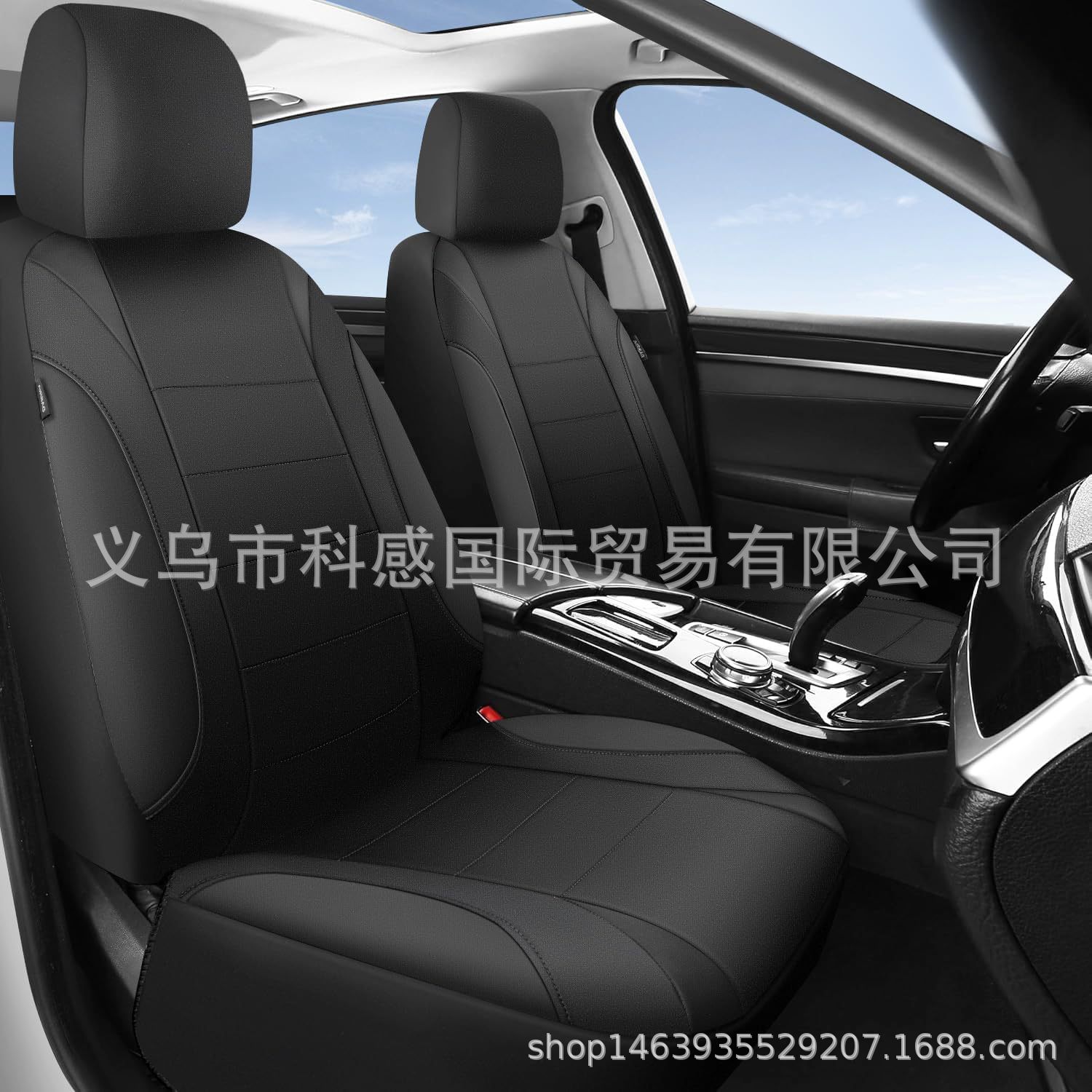 Cross-border new PU single-line crescent-shaped leather universal car seat covers, waterproof, available on Amazon and Mercado Libre in Mexico