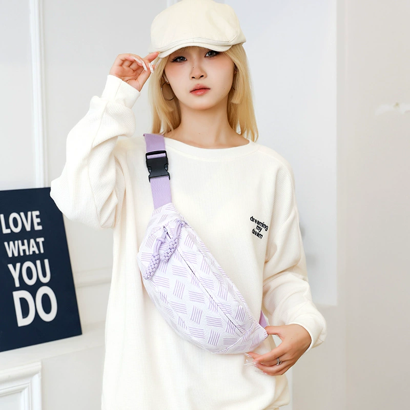 Fashionable universal handheld nylon shoulder bag for elementary school students, chest bag for leisure one shoulder, belt bag, western style