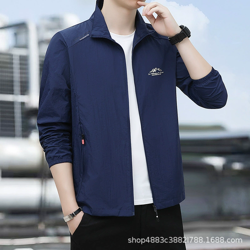 Солнцезащитный крем мужской 2023 новый средний возраст мужской летний рыболовный костюм тонкий и дышащий открытый мужской воротник спортивный костюм