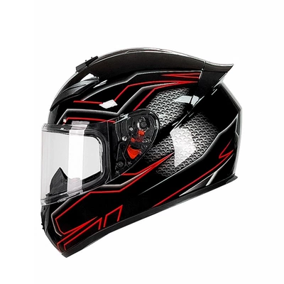 Motorcycle Safety Supplies — Aliexpress Cycling Helmet, Dropshipping - qk111-red-line-with-transparent-lens-s