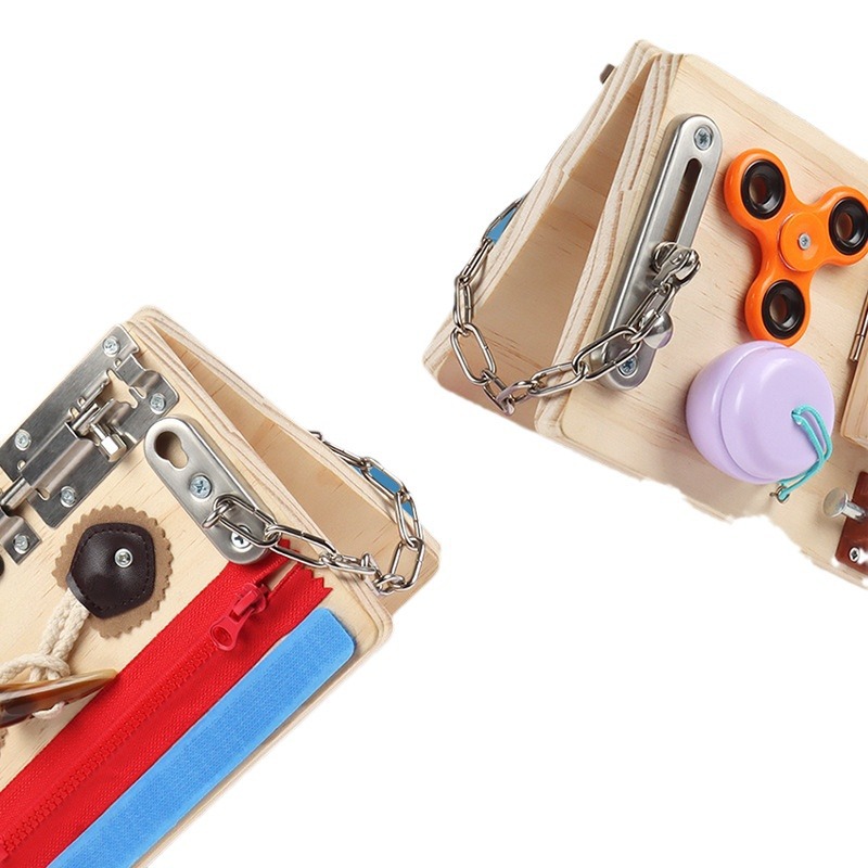 De los niños de madera Montessori material didáctico plegable tablero ocupado mejorar la diversión del bebé vida concentración educación temprana juguetes educativos