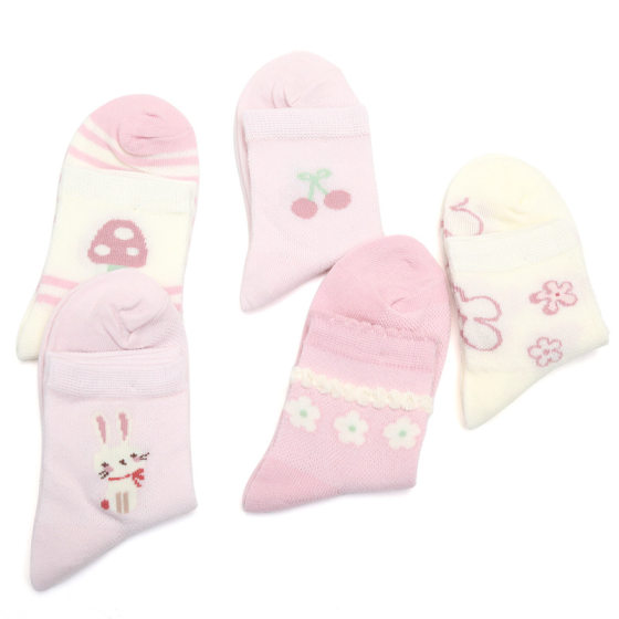 Six-finger Mouse Breathable Socks Summer Cotton Thin Cotton Striped Korean Style Combed Cotton Mesh Mushroom Socks for Boys and Girls