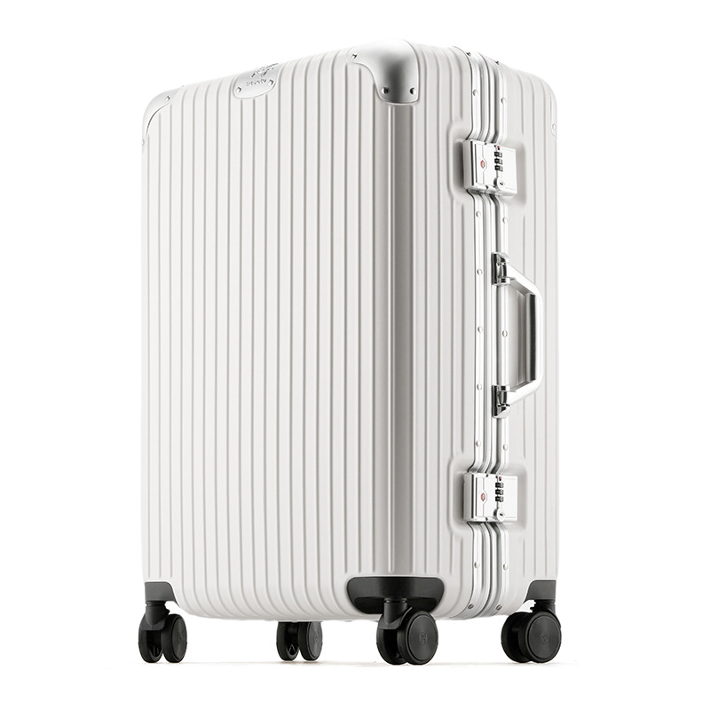 Fábrica de suministro de metales de aleación de aluminio de aluminio, maletas de viaje de moda masculina y femenina, contraseña de 24 pulgadas nuevas maletas de nicho