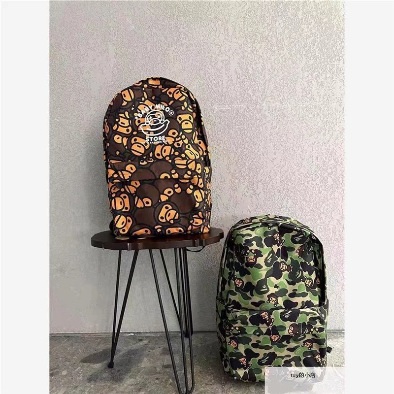 Рюкзак BAPE BABY MILO классическая печать обезьяны, повседневный легкий карман, стандартного размера