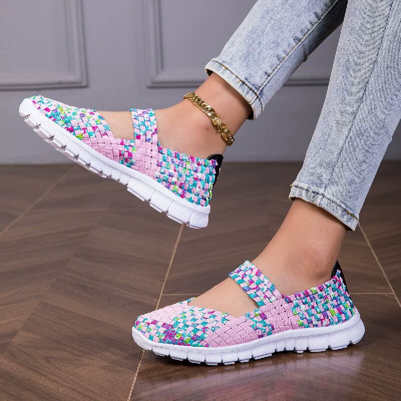 Туфли с эластичной лентой для женщин, большие размеры, ультралегкие, плоские, для мам, Jindian AliExpress Amazon