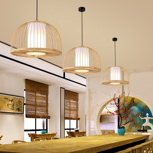 New Chinese-style bamboo chandelier, bamboo art lantern, Japanese-style bamboo lantern, retro restaurant, tea room, bed and breakfast, Zen hot pot restaurant chandelier