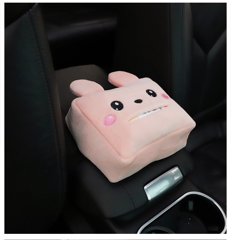 Cartoon Car Tissue Box Multifunctional Car Tissue Box Car Seat Back Sun Visor Armrest Box Tissue Box Cover